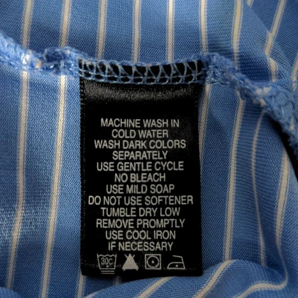 Jack Nicklaus Mens Golf Polo Large Blue White Striped - Picture 4 of 4